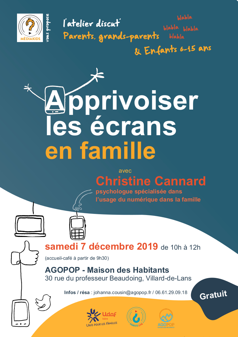 Apprivoiser les écrans en famille @ Agopop, Maison des Habitants