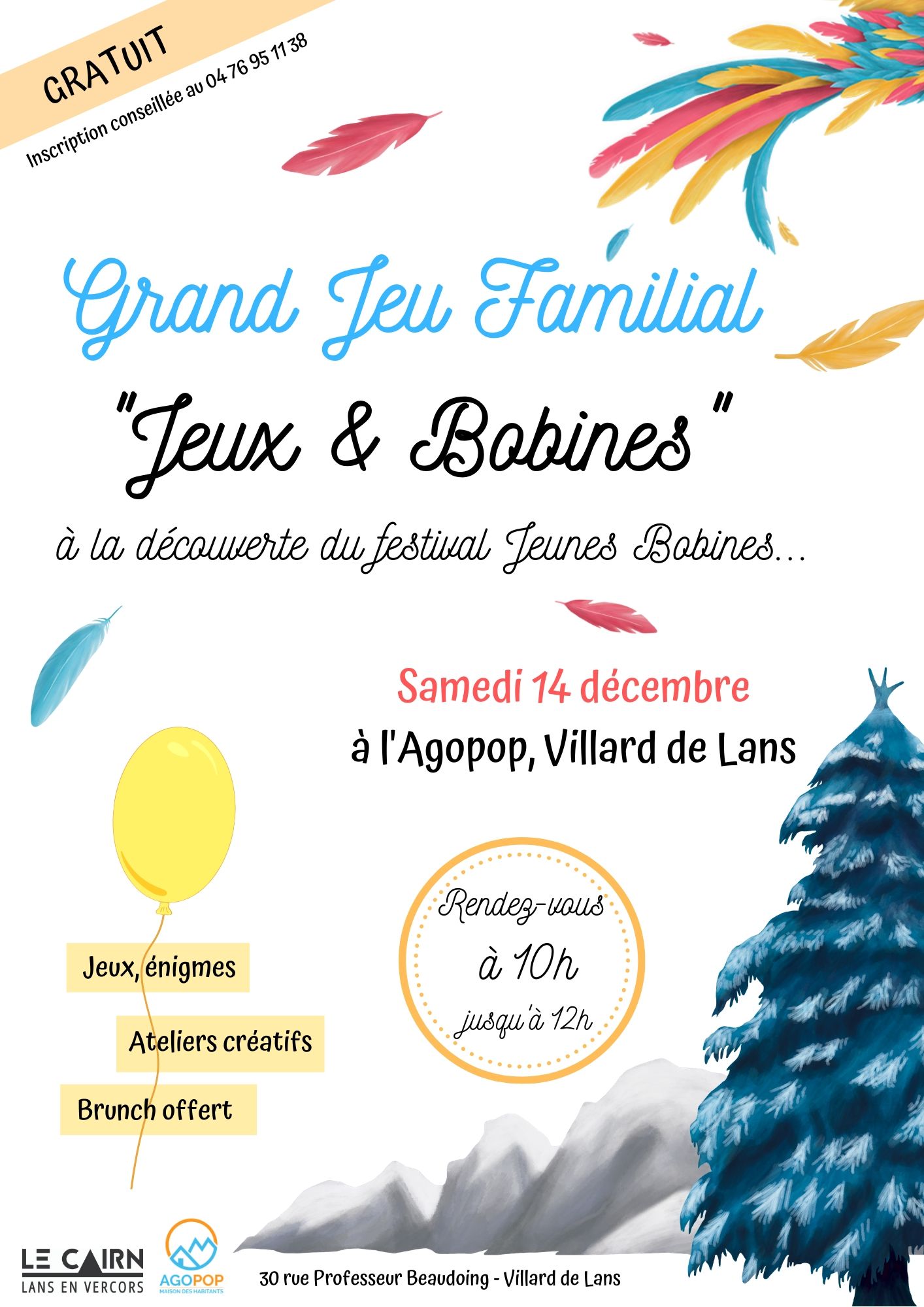 Jeux et Bobines : grand jeu familial @ Agopop, Maison des Habitants