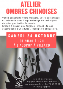 Animation famille : atelier d'ombres chinoises @ Agopop, Maison des Habitants