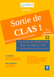 Accompagnement à la Scolarité : démarrage de "Sortie de CLAS" pour les CM1 & CM2 @ Autrans, Maison des Associations