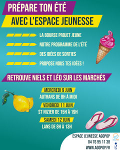 Prépare ton été avec l’Espace Jeunesse : marché de St Nizier @ Marché St Nizier