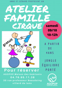 Familles : Atelier cirque @ Agopop, Maison des habitants