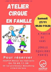 Atelier Cirque en Famille @ Agopop, Villard de lans
