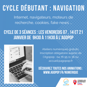 Numérique : cycle débutant navigation sur internet @ Agopop, Maison des habitants
