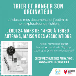 Atelier Numérique : Trier et ranger son ordinateur @ Autrans, maison des associations