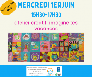 Mercredi Famille : atelier créatif "les vacances" @ Agopop, Maison des habitants