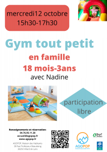 Mercredi Famille : gym tout petit @ Agopop, Maison des habitants