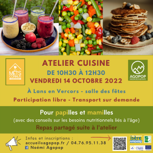 Atelier cuisine : pour les Papilles et les Mamilles @ Lans en Vercors, salle des fêtes