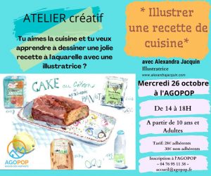 Atelier créatif : "illustrer sa recette de cuisine" @ Agopop, Maison des habitants