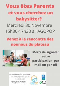 Mercredi en Famille : rencontre entre parents et baby-sitters @ Agopop, Maison des habitants