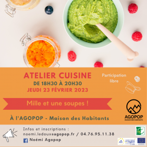 Atelier cuisine : mille et une soupes @ Agopop, Maison des habitants