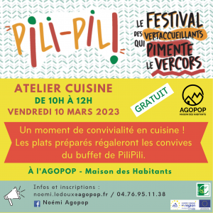 Atelier cuisine avec le festival Pili Pili @ Agopop, Maison des habitants