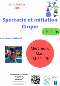 Mercredi en Famille : Spectacle et initiation au cirque @ Agopop, Maison des habitants