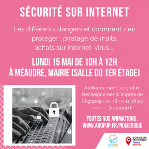Atelier Numérique : Sécurité sur internet @ Méaudre, mairie (salle du 1er étage)