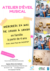 Mercredi en Famille : Atelier d’éveil musical @ Agopop, Maison des habitants