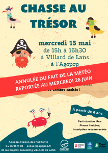 [ANNULÉ] Mercredi en Famille : Chasse au trésor @ Agopop, Maison des habitants