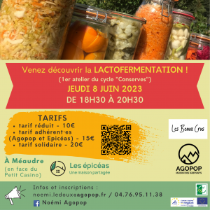 Atelier cuisine : lactofermentation @ Méaudre, les Épicéas