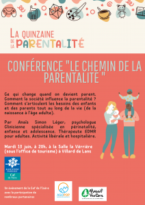 Famille : conférence “le chemin de la parentalité” @ Villard de Lans, La Verrière