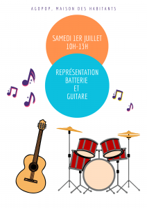Batterie et Guitare : représentation de fin d'année @ Agopop, Maison des habitants