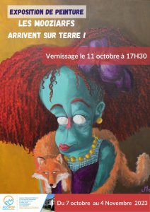 Exposition peinture // "Moo Art": Les Mooziarfs arrivent sur Terre" @ Agopop, Maison des habitants