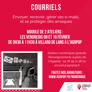 Atelier Numérique : Courriels @ Agopop, Maison des habitants