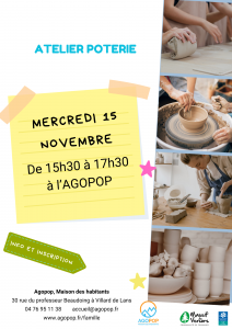 Mercredi en Famille : atelier poterie @ Agopop, Maison des habitants