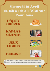 Mercredi en Famille : Party Crêpes, Kaplas et jeux libres @ Agopop, Maison des habitants