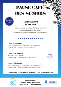 Pause Café des Seniors "Faisons connaissance !" @ Lans en Vercors, le Bistrot de la Place