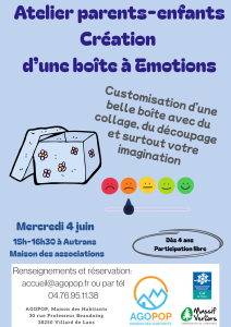 Bouge en Famille : création d'une boîte à émotions @ Autrans, maison des associations