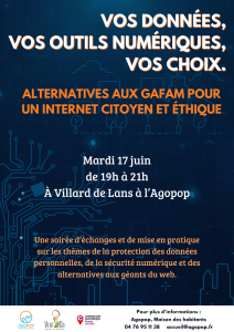 Vos données, vos outils numériques, vos choix : alternatives aux GAFAM @ Agopop, Maison des habitants