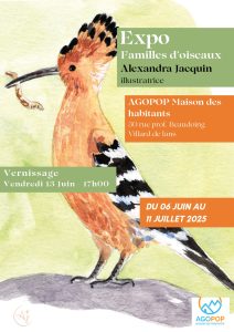 Vernissage Exposition Alexandra Jacquin "Familles d'oiseaux" @ Agopop, Maison des habitants