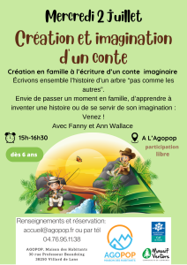 Bouge en Famille : Atelier création de contes @ Agopop, Maison des habitants