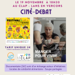Festival Alimenterre : Projection du documentaire "Manger pour vivre" Projection CLAP Manger pour vivre