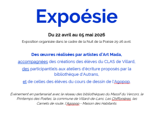 Expoésie @ Agopop - Maison des Habitants