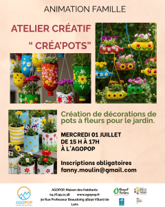 Bouge en famille : Atelier "Créa'pots" @ Agopop, Maison des Habitants
