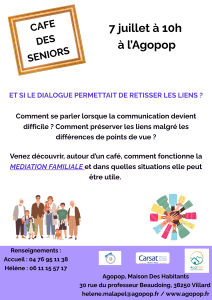 Café des Séniors - Médiation familiale @ Agopop, Maison des Habitants