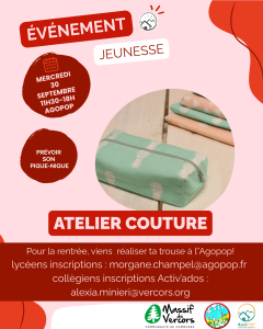 Viens coudre ta trousse @ Agopop, Maison des Habitants