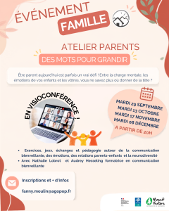 Atelier parents "Des mots pour grandir" en visio-conférence @ En visio de chez vous